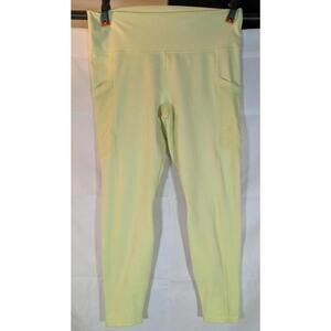 Fabletics PowerHold Women's 1X Soft Yellow Leggings Ankle Length w/Pockets